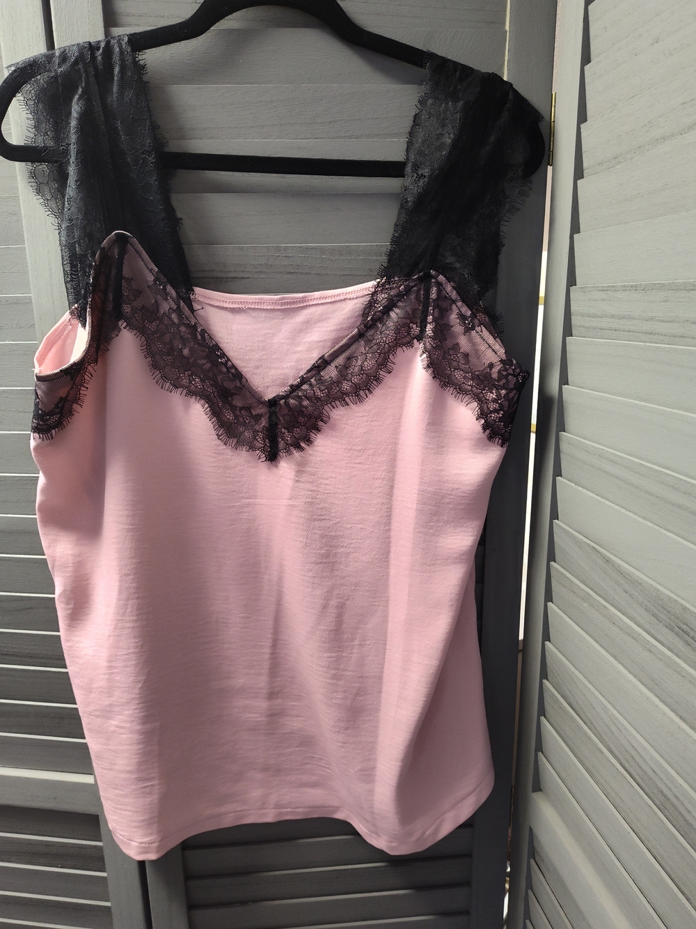 Lace Trim Pink Camisole Top